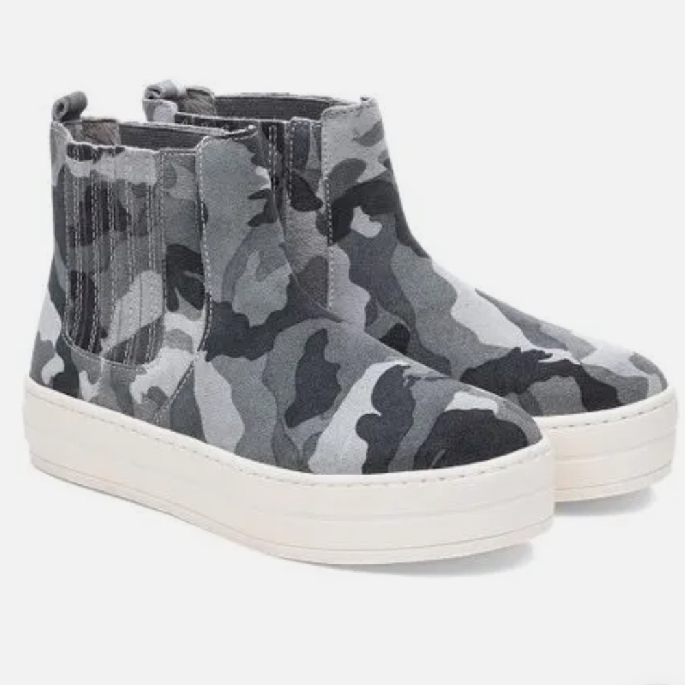 J/SLIDES Camo Hypo Suede Hi Top Sneaker in Grey Size 7.5